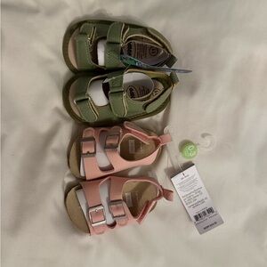 Carter's Green and Pink Baby Sandals